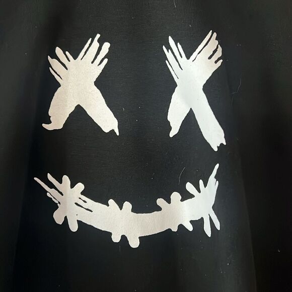 Men’s oversized Black y2K Goth horror Hoodie Dark Graphic size L - Picture 6 of 6